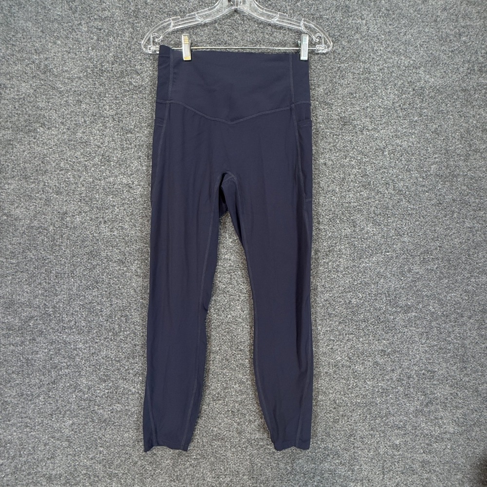 Halara Leggings Women Medium Blue High Waisted Pockets 7/8 Length Stretch Crop